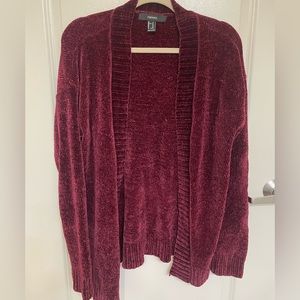 Forever 21 - Maroon Chenille Cardigan
